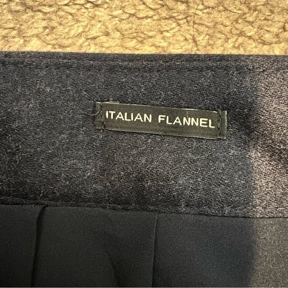 Talbots Cropped cuffed pants womens size 16 blue Italian flannel wool blend - Picture 6 of 8